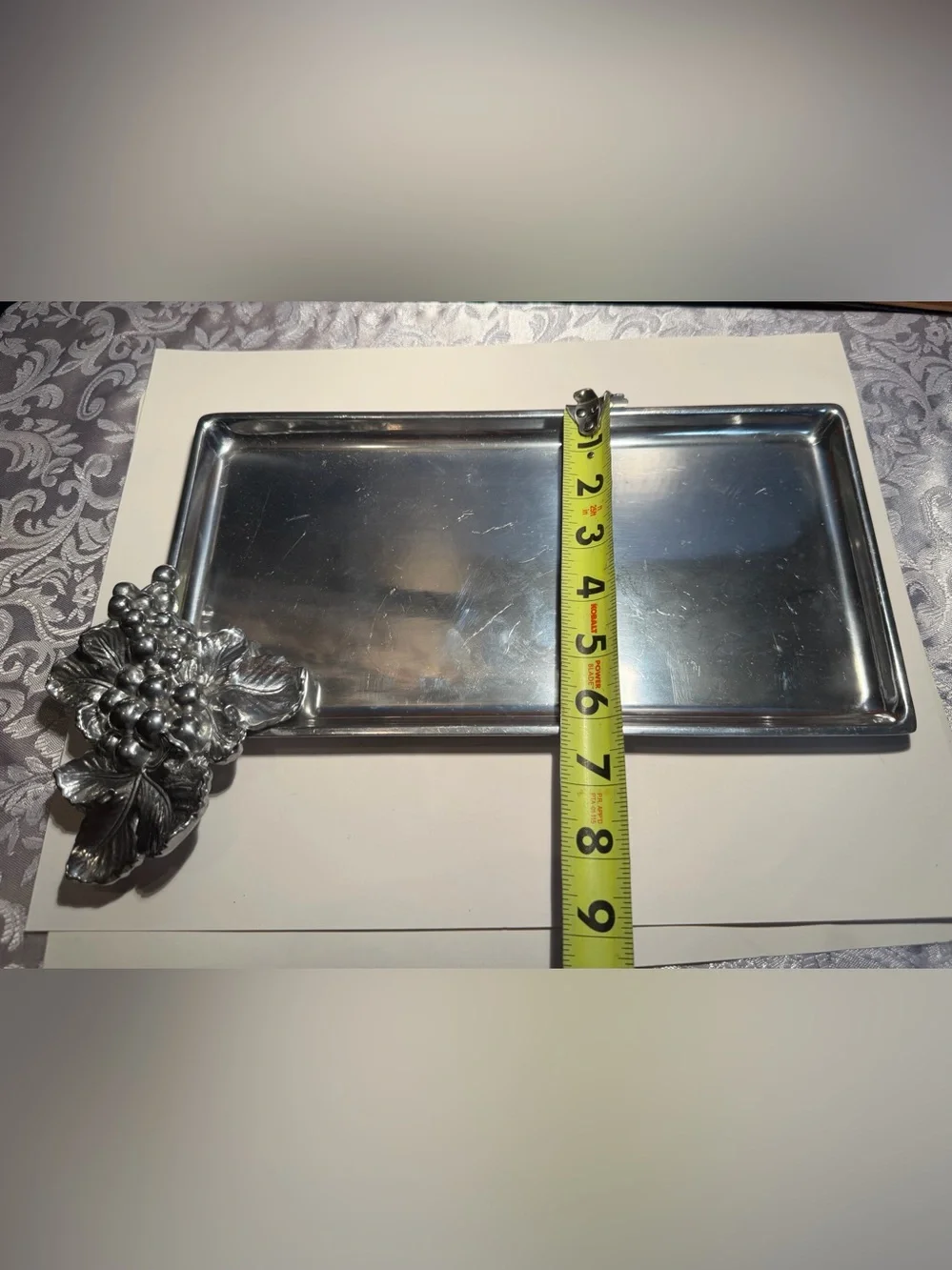Vintage Arthur Court Metal Grape Platter Features 60th Anniversary Logo
